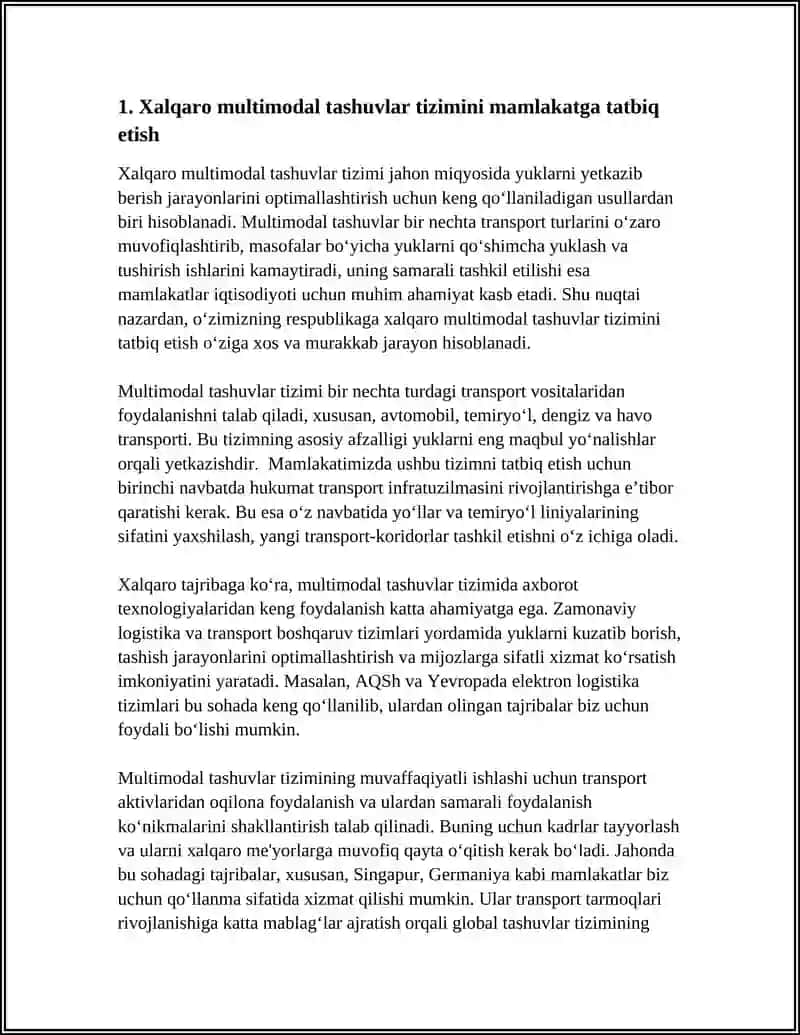 Xalqaro multimodal tashuvlar tizimi 3