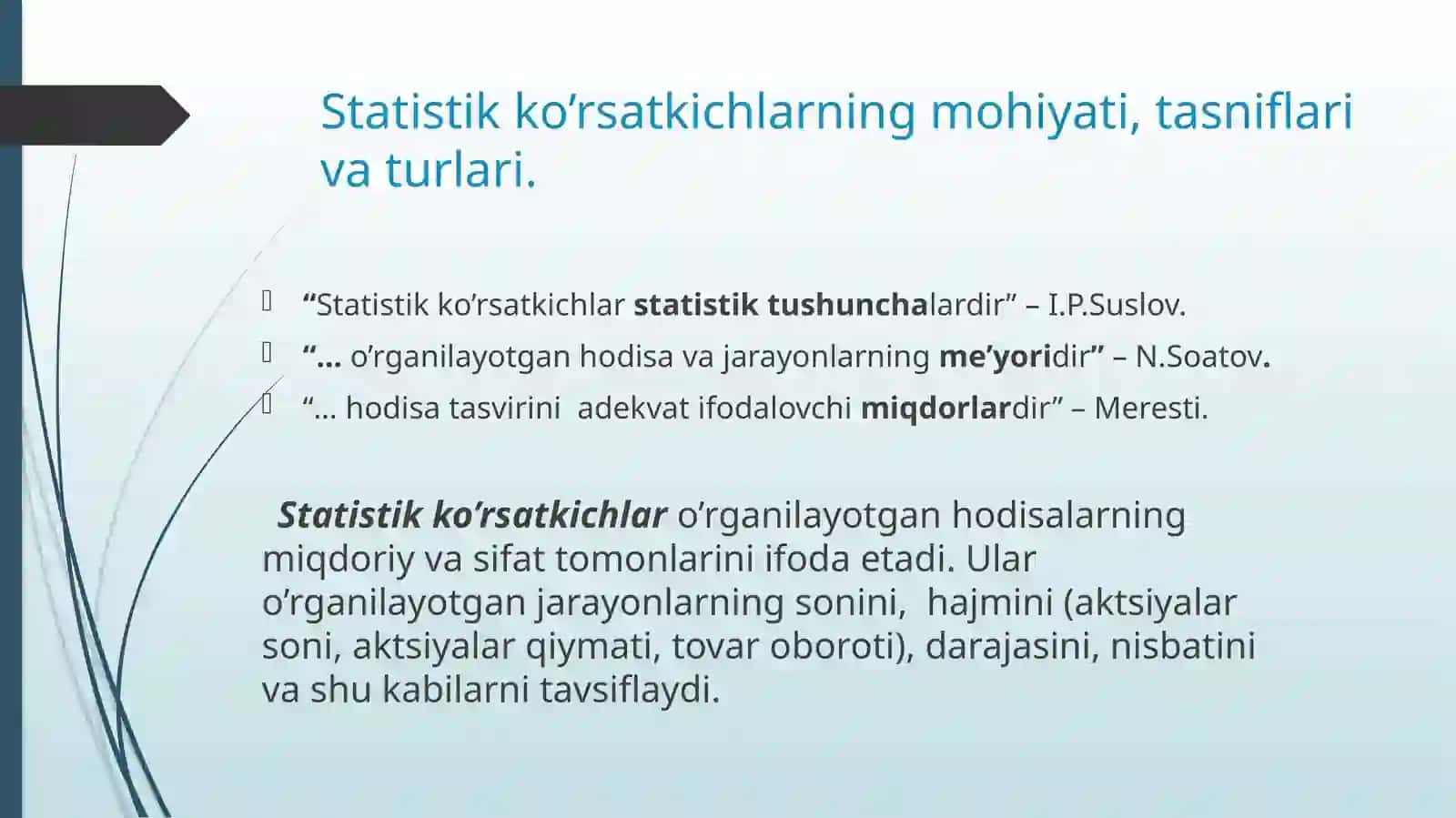 STATISTIKA fanidan ma`ruza 3