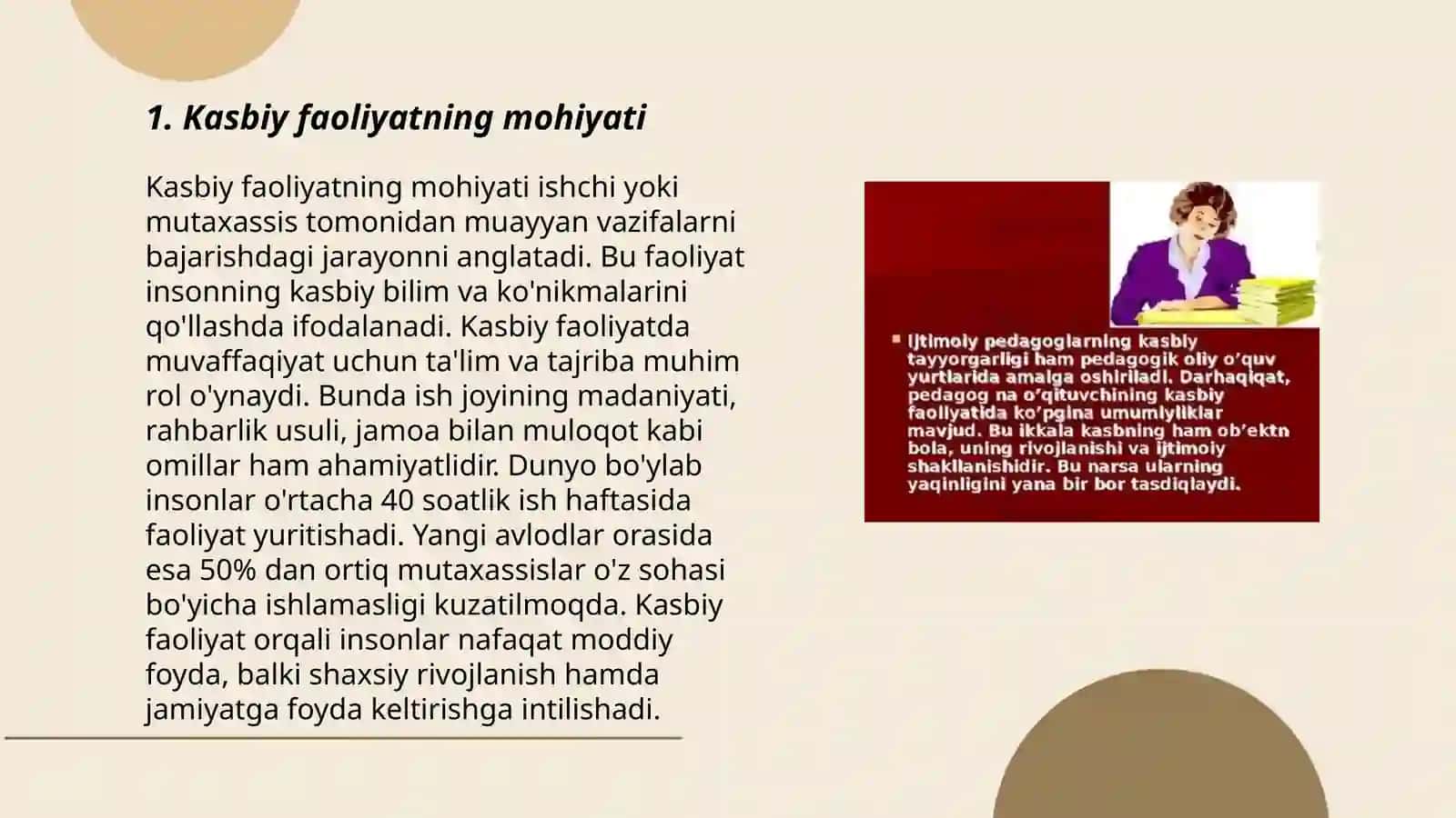 Kasbiy faoliyat va ularni aniqlash 3