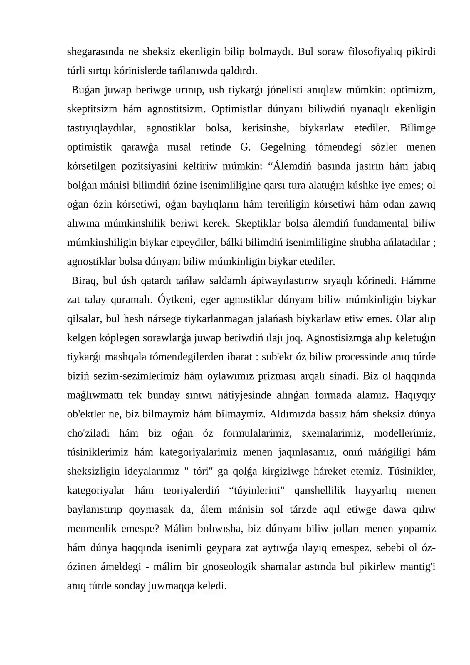 Dúnyanı tanıw hám biliw 3
