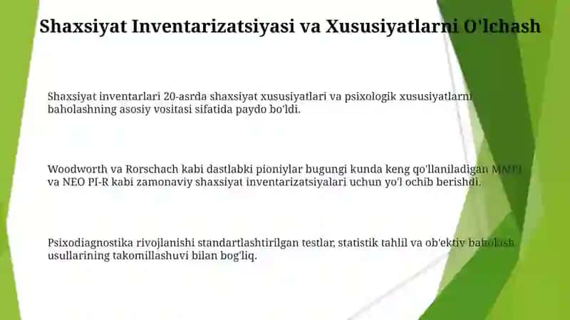 Psixodiagnostikaning 20-asrda rivojlanishi 3