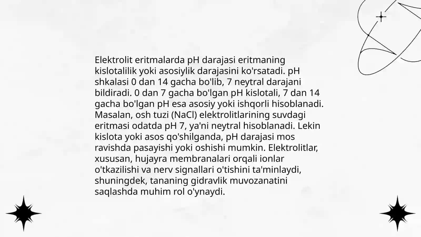 Elektrolit eritmalarda pH ning qiymati, bufer eritmalarning tirik organizmdagi roli 3