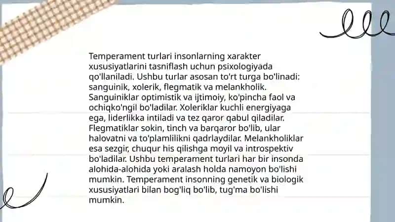 Temperament turlari va ularning xarakter xususiyatlari 3