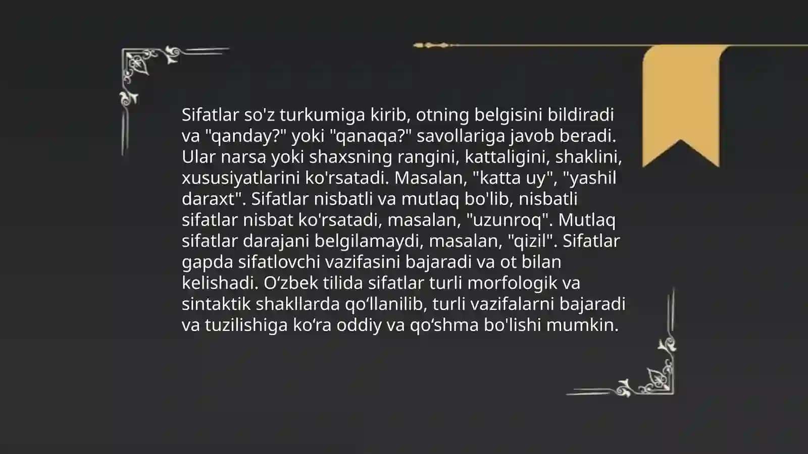 Sifatlar va ularning vazifalari 3