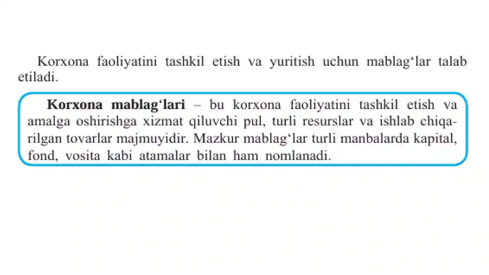 KORXONA MABLAG'LARI VA ULARDAN FOYDALANISH 3