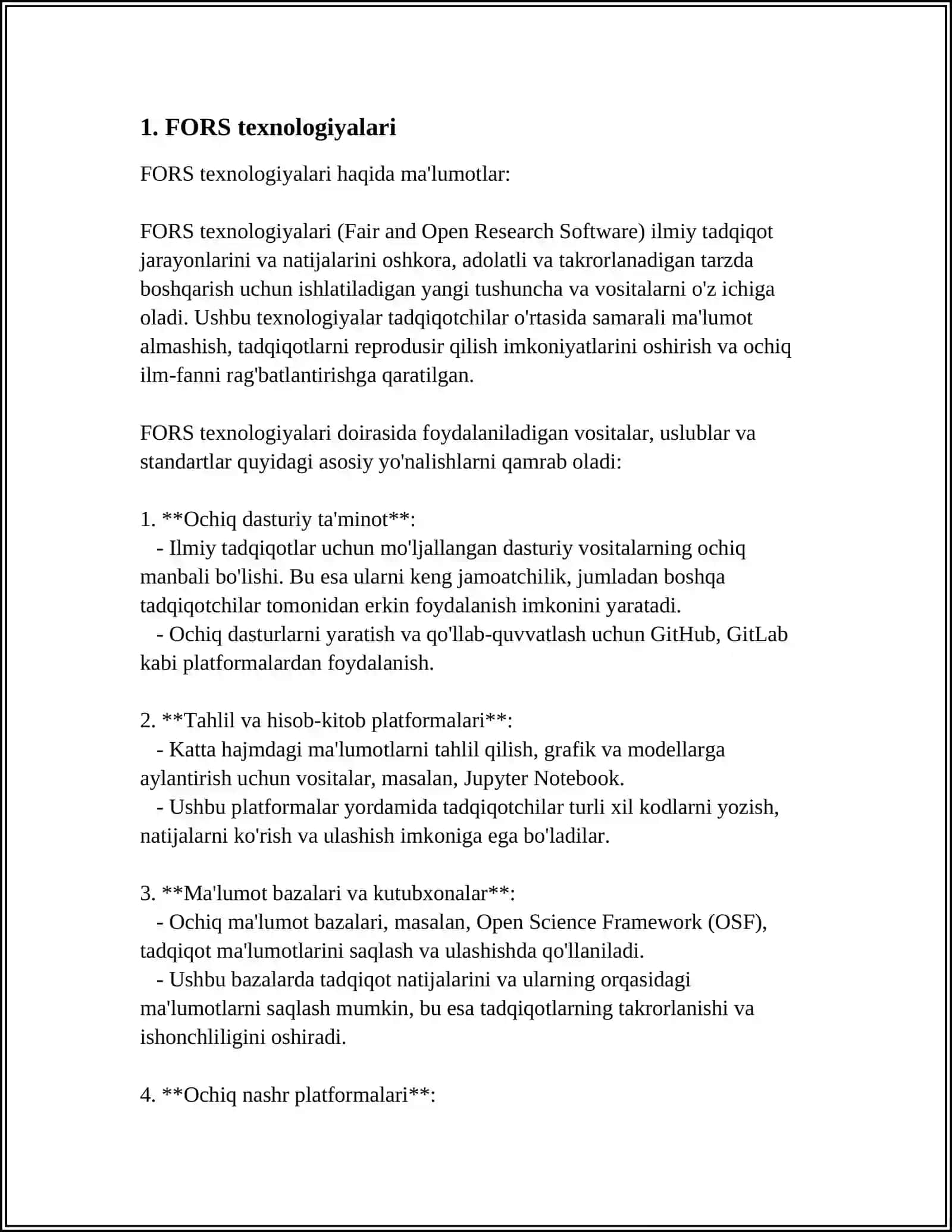 FORS texnologiyalari 3