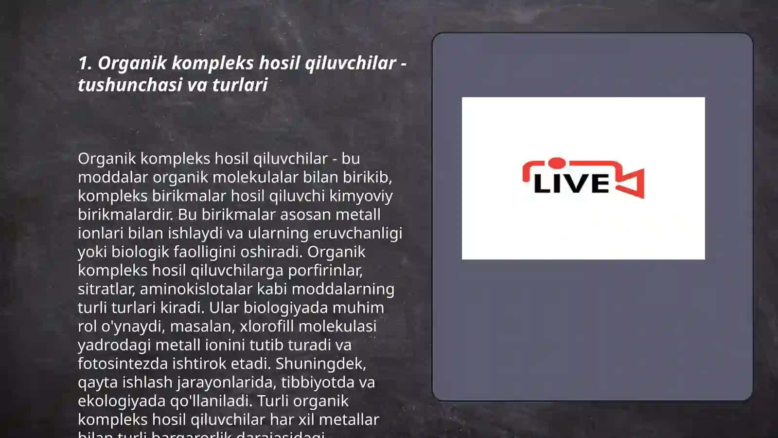 Organik kompleks hosil qiluvchilar. Ularning yutuq va kamchiliklari texnologiyada qoʻllanilishi 3