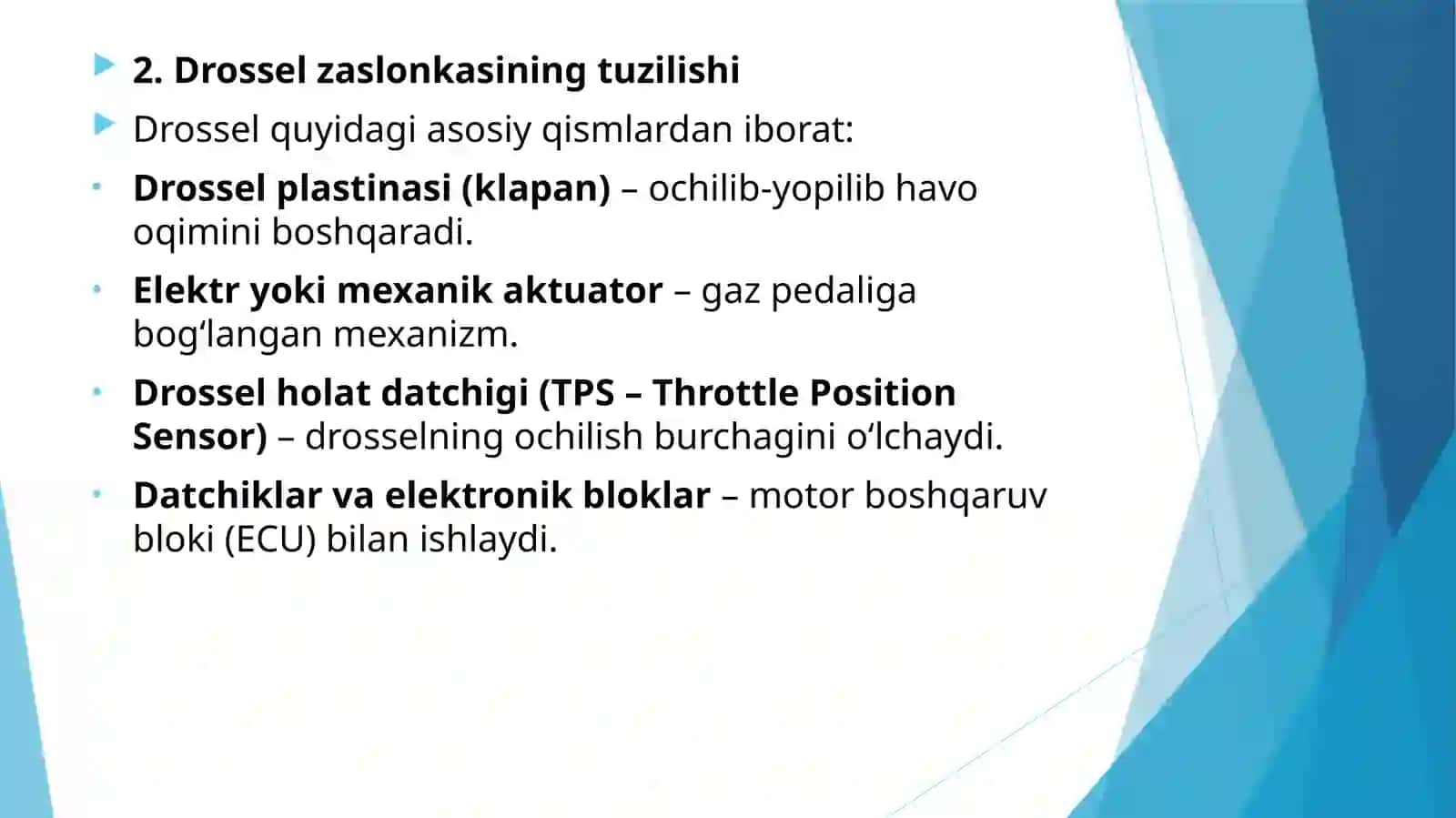 Avtomobilning drossel zaslonkasini holat datchigi 3