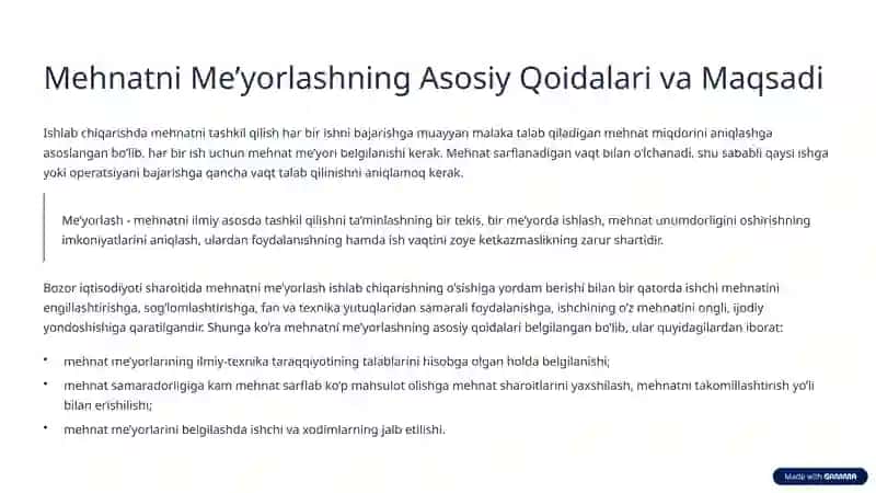 Sanoat korxonalarida mehnatni me’yorlashning mazmuni va vazifalari 3