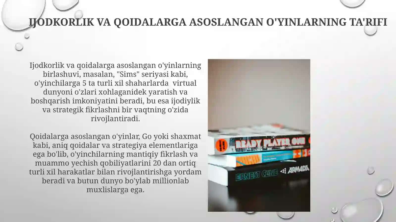 Ijodiy va qoidali o'yinlar 3