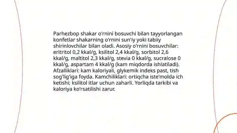 Parhezbop qandolat mahsulotlar 3