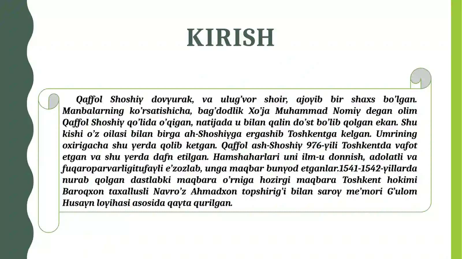 Qaffol Shoshiy  ilmiy merosi va uning ahamiyati 3