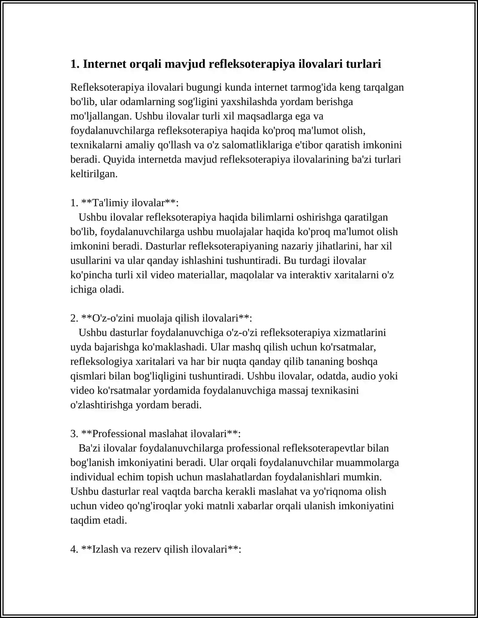 INTERNET TARMOGʻIDA MAVJUD REFLEKSOTERAPIYAGA OID DASTURLAR 3