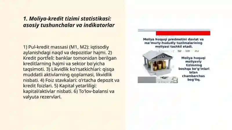 Moliya-kredit tizimi statistikasi 3