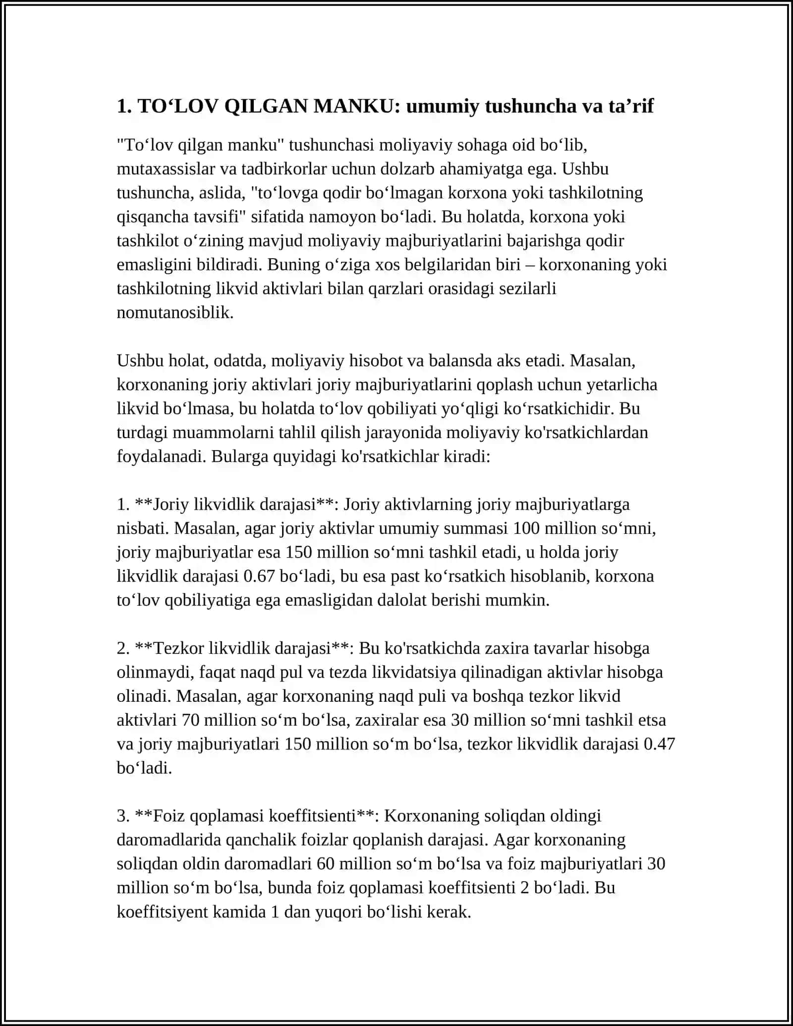 TOʻLOV QILGAN MANKU 3
