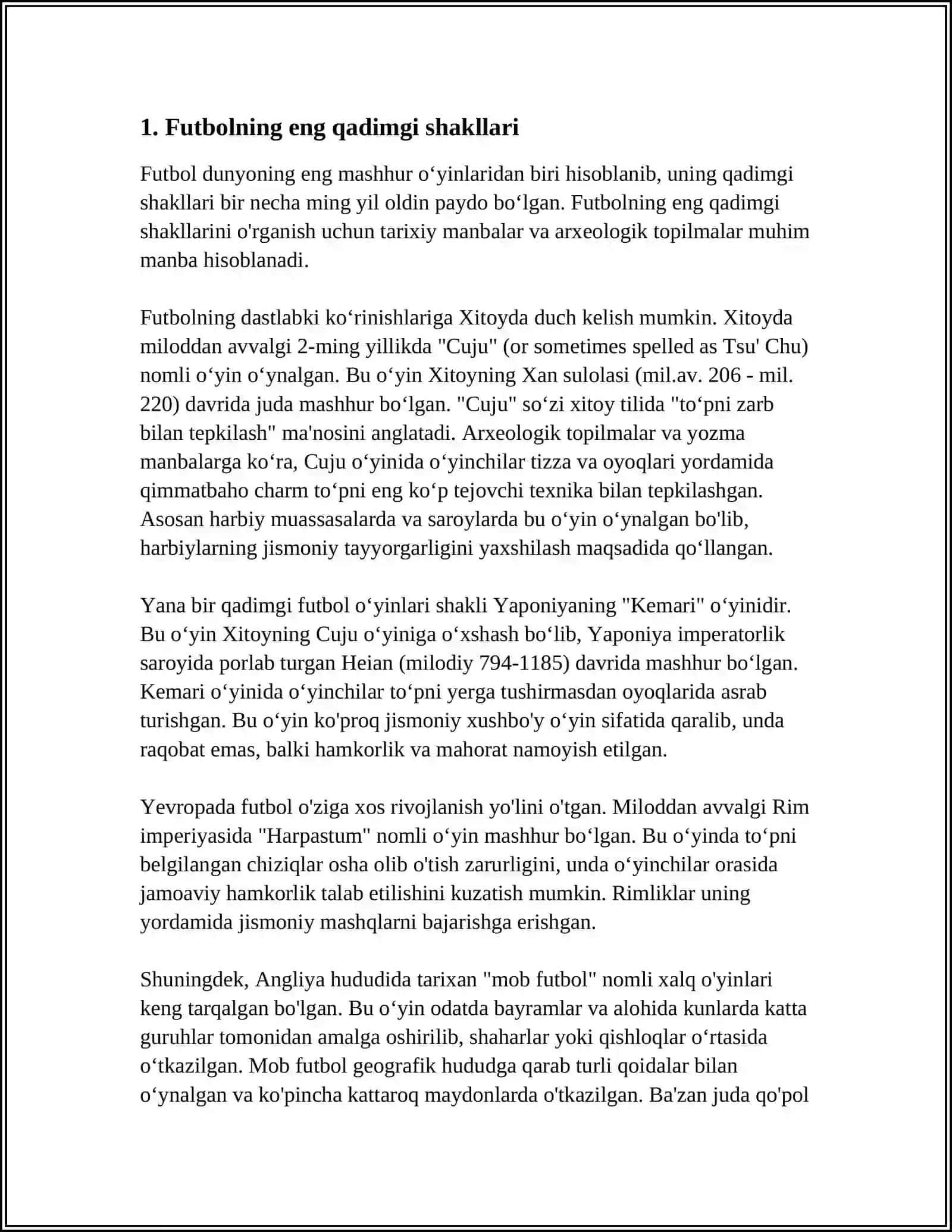 FUDBOLNI KELIB CHIQISH TARIXI 3