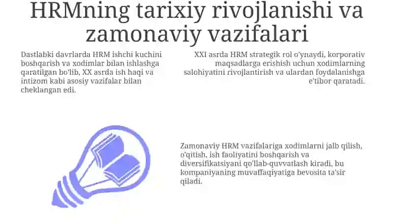 HRMning tarixiy evolyutsiyasi va zamonaviy vazifalari 3