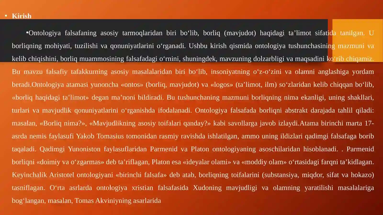 Ontologiya—borliq haqida gita’lim 3
