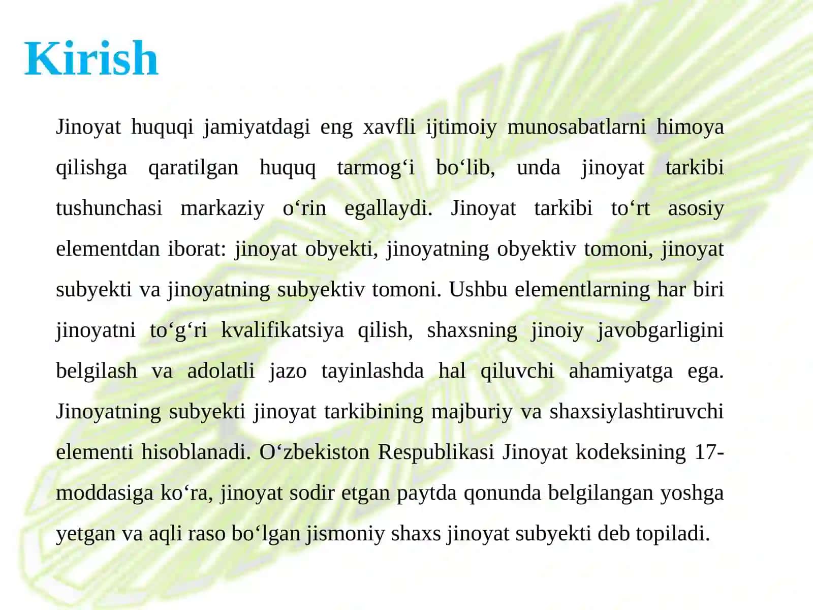 Jinoyatning subyekti 3