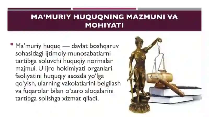 Ma’muriy huquq normalar va munosabatlar 3
