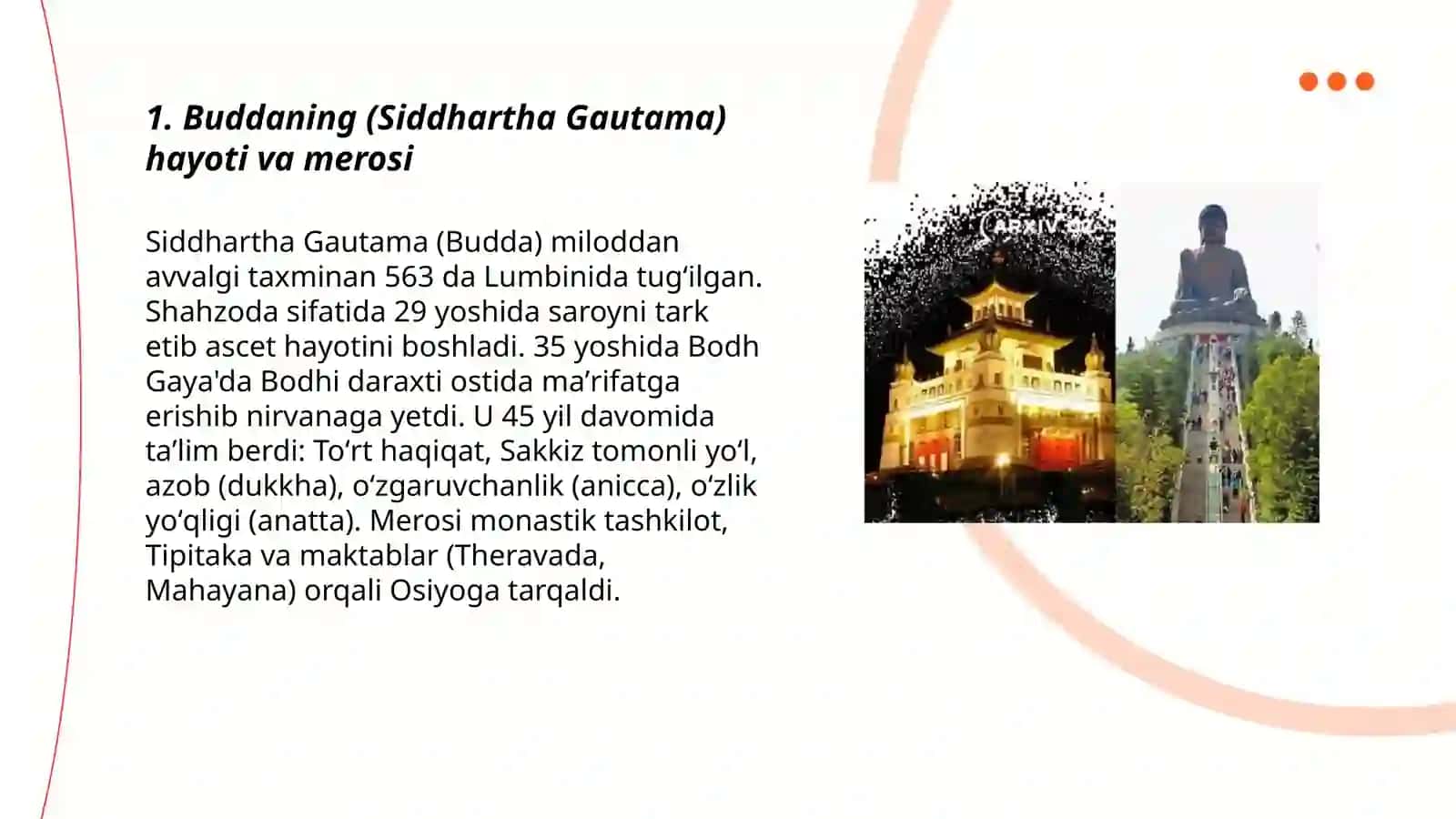 Buddaviylik dini tarixi va asosiy gʻoyalari 3
