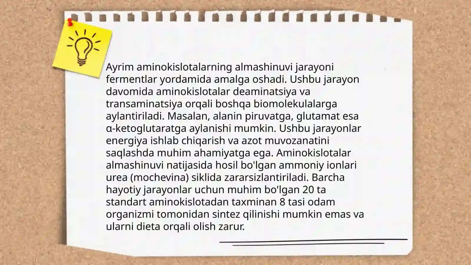 Ayrim aminakislotalarning almashinuvi 3