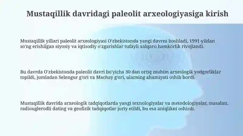 Mustaqilik davri Davridagi Paleolit Arxeologiyasi 3