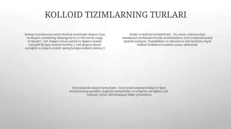 Kolloid Sistemalarni Dializ YoʻLi Bilan Tozalash 3