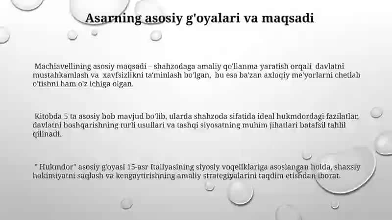 Nikollo Makiavellining "Knyaz" asari haqida 3