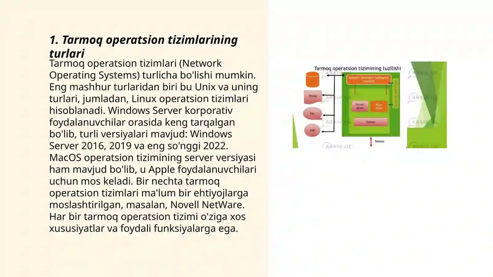 Tarmoq texnalogiyalari. Tarmoq operatsion tizimida ishlash 3