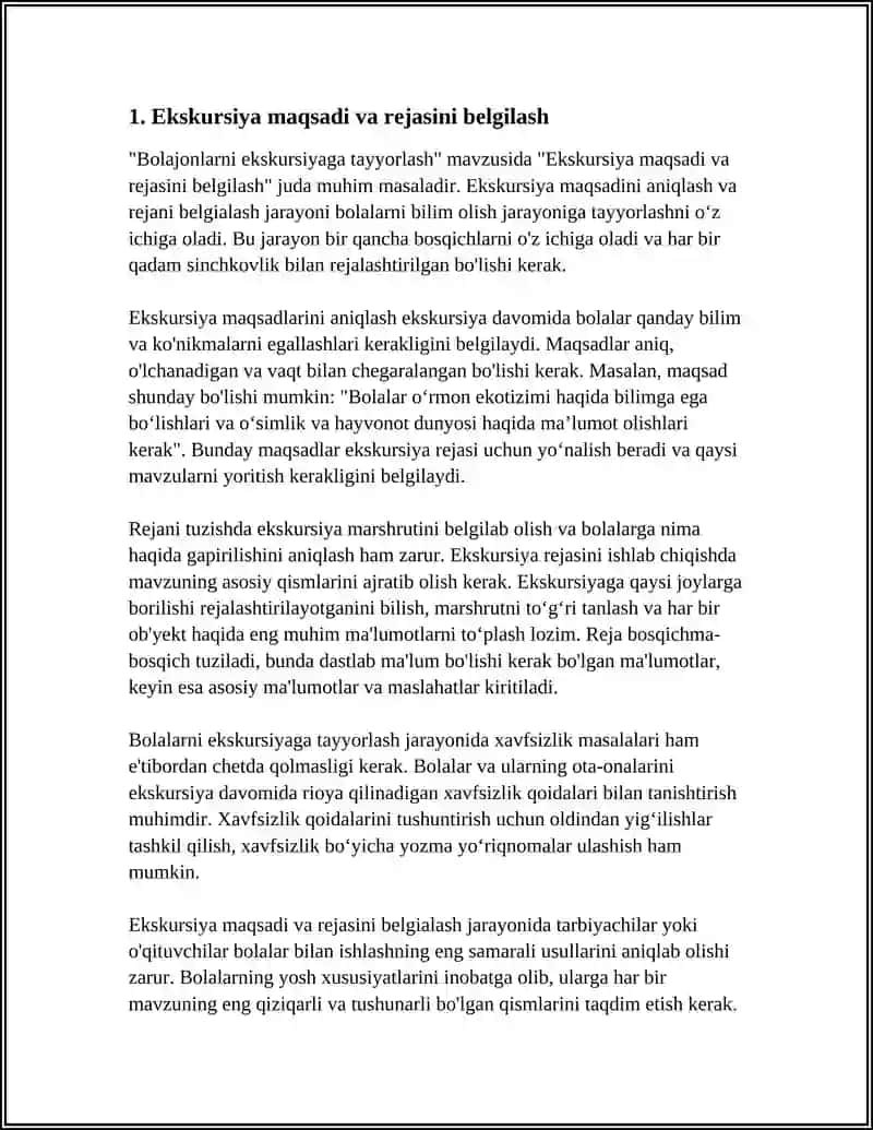BOLAJONLARNI EKSKURSIYAGA TAYYORLASH 3