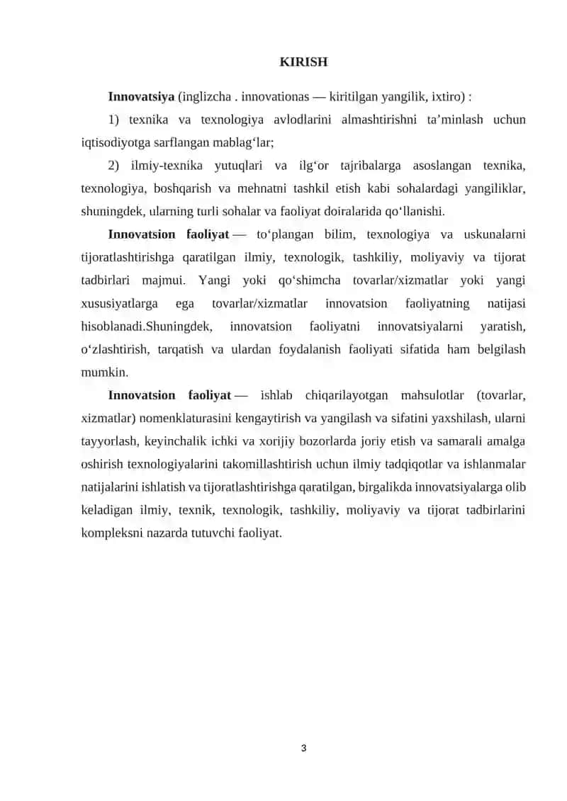 Innovatsiya va innovatsion faoliyat 3