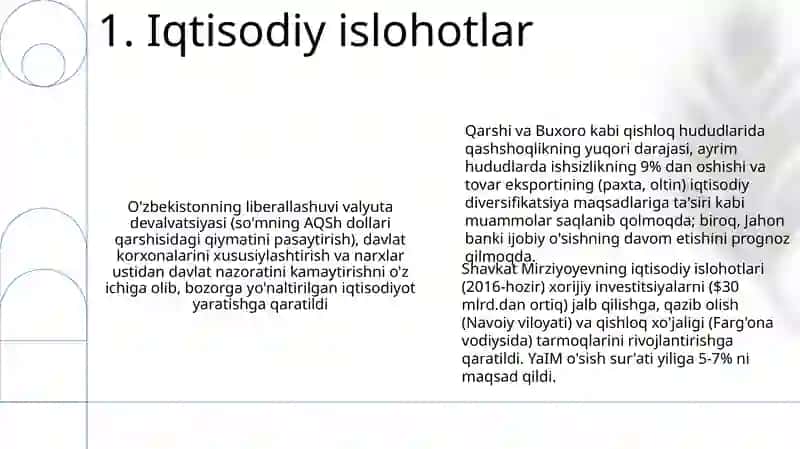 Iqtisodiy islohotlar 3
