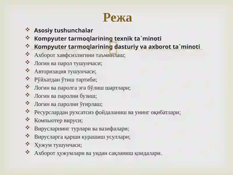 Kompyutertarmoqlari.Internet tarmogʼi va uning tashkil etilishi 3