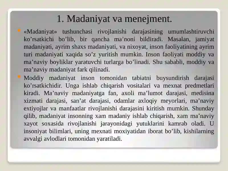 Menejment madaniyati va uslublari 3