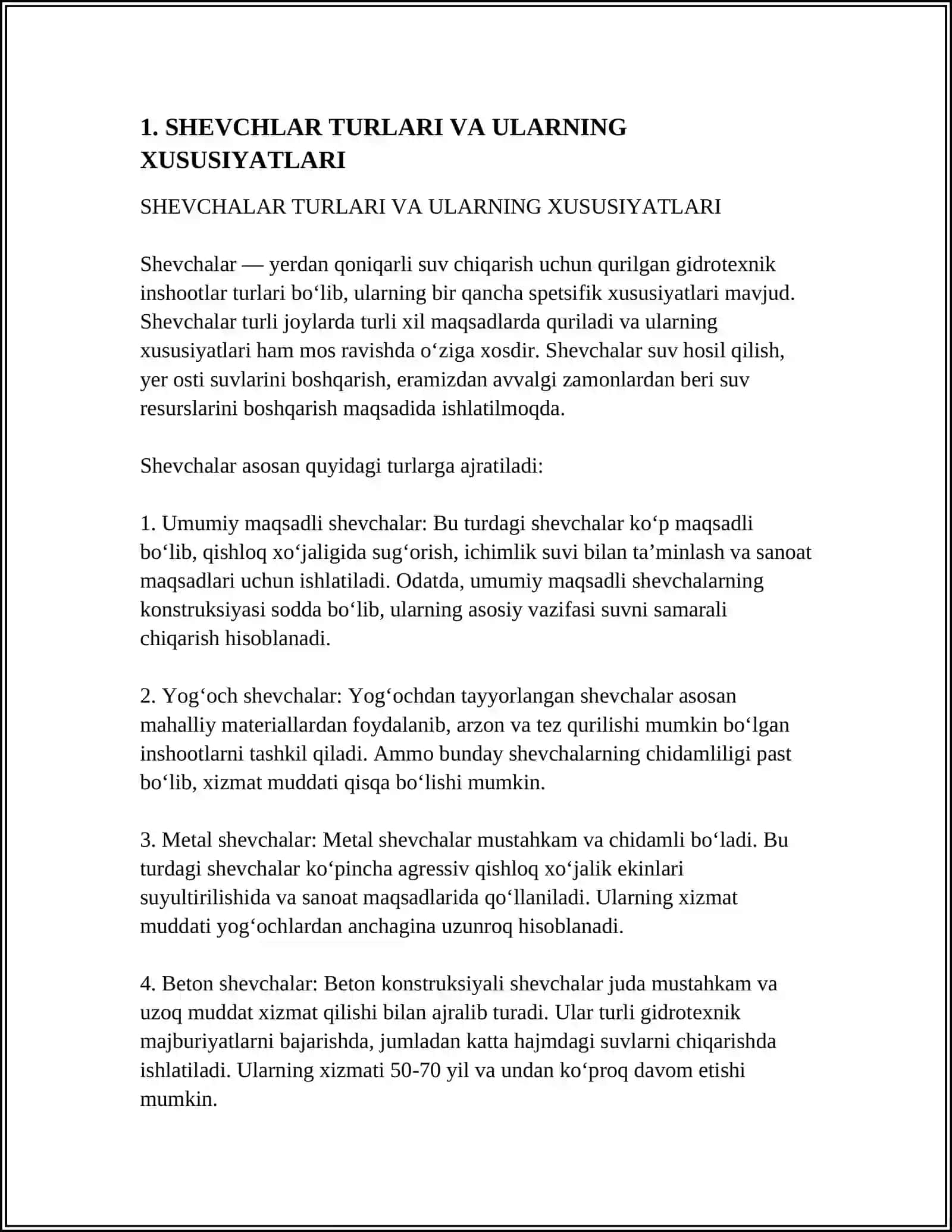 SHEVCHALAR TURLARI VA ULARNING XUSUSIYATLARI 3