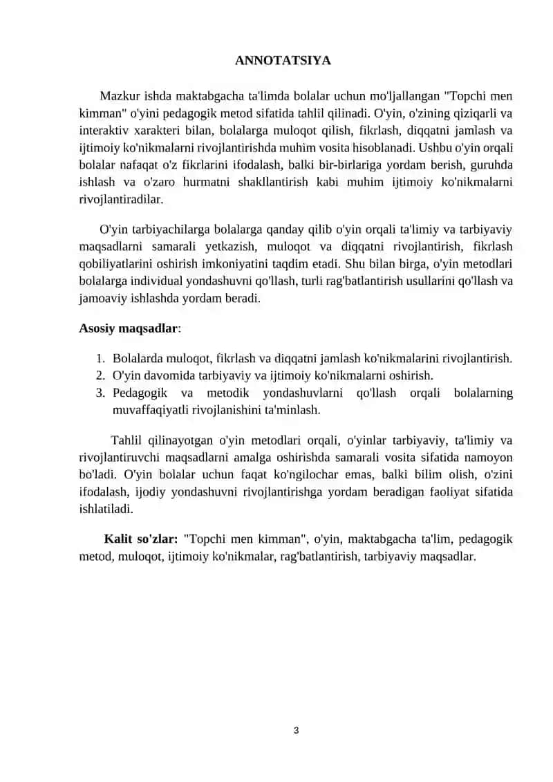 “Topchi men kimman” oʼyin markazi 3