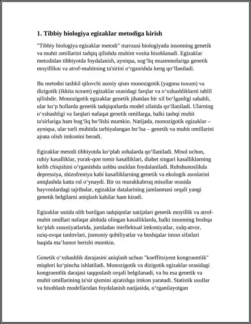 Tibbiy Biologiya Egizaklar Metodi 3