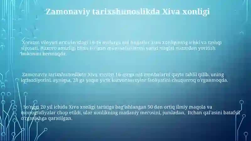 Xiva xonligi tarixshunosligi 3