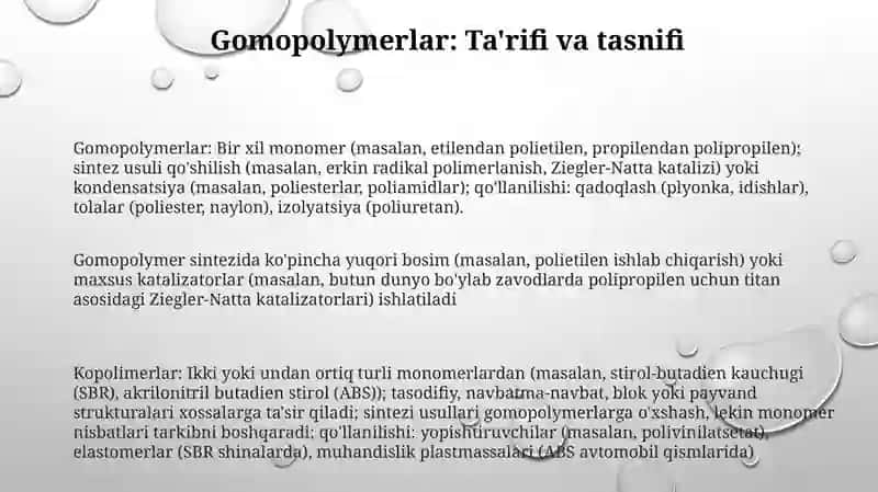 Kopolimer Sintezi va Dizayni 3
