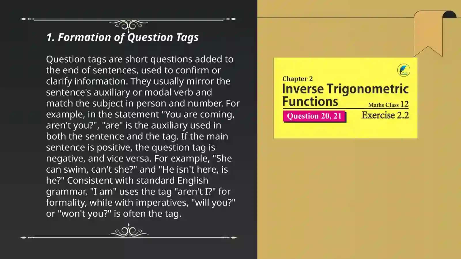 Formation of Question Tags 3