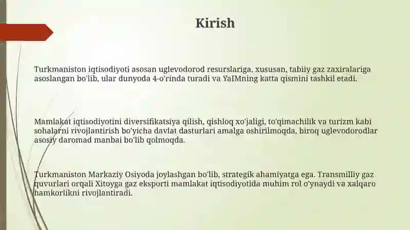 Turkmaniston iqtisodiyoti 3