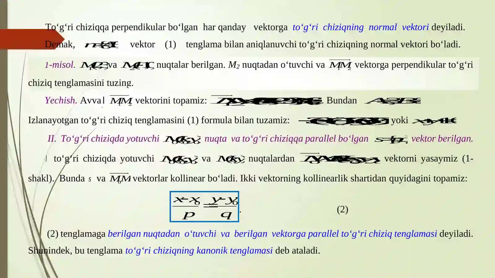 Fazoda tekislik tenglamalari 3