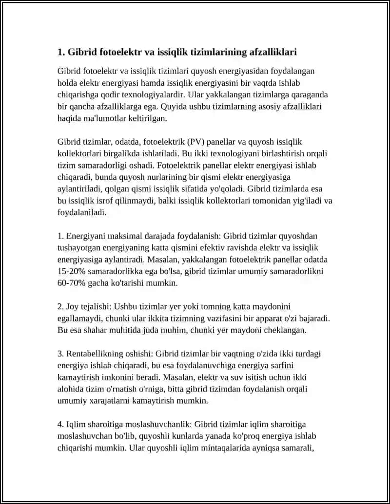 GIBRID FOTOVOLTAIK ISSIQLIK QURILMALARI 3
