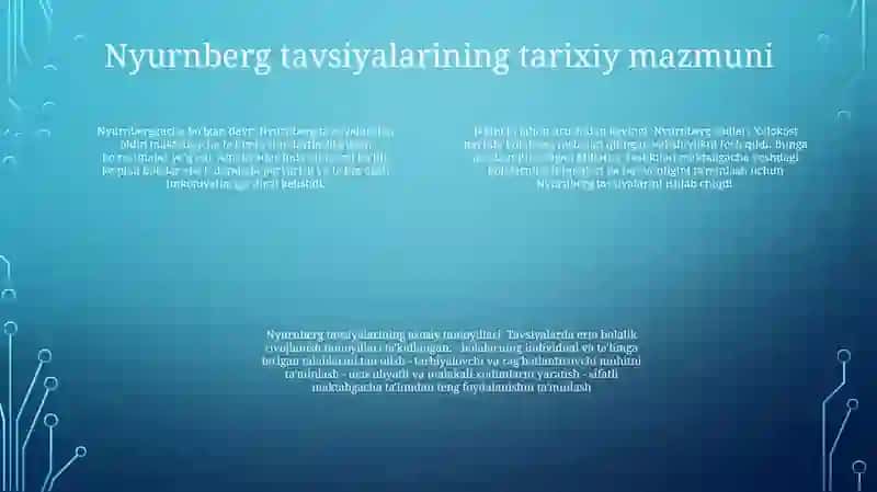 Nyurnberg tavsiyasi 3