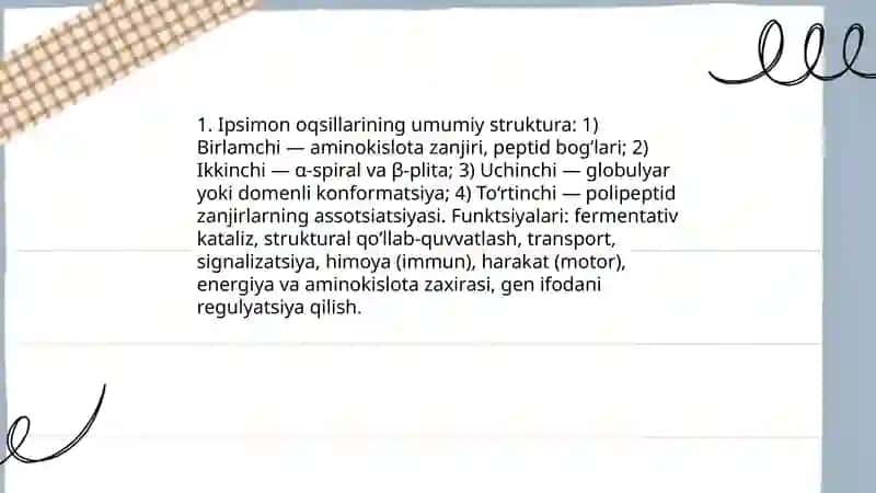 Ipsimon oqsillar haqida 3