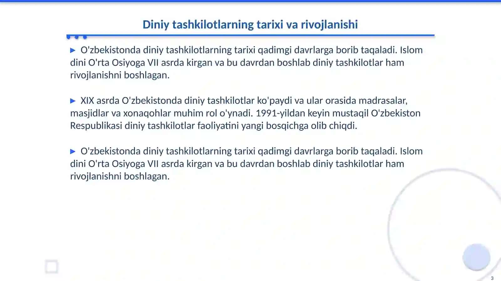 Ozbekistonda diniy tashkilotlat faoliyati 3