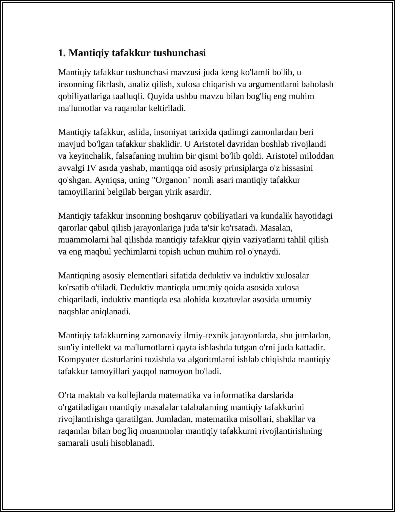 MANTIQ-TAFAKKUR SHAKLLARI HAQIDAGI FAN 3