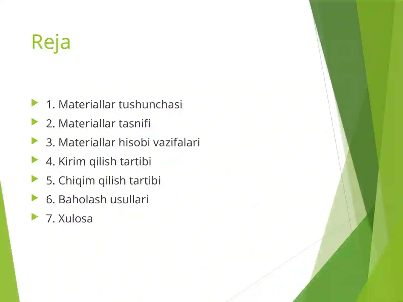 Materiallar hisobi 3