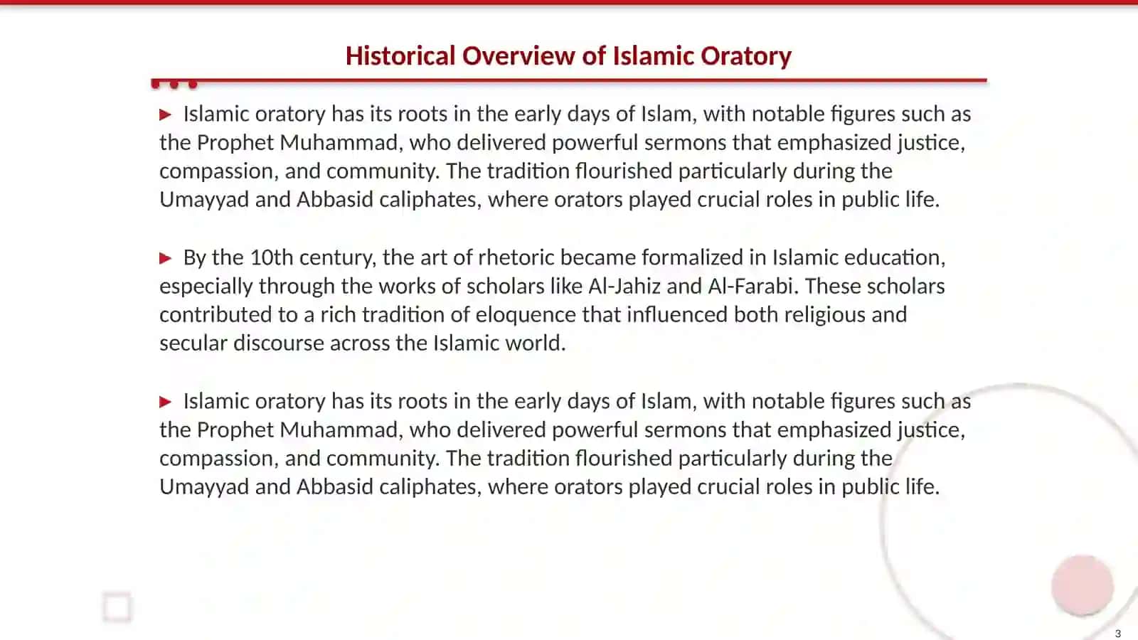Traditions of Orators in the Islamic World 3